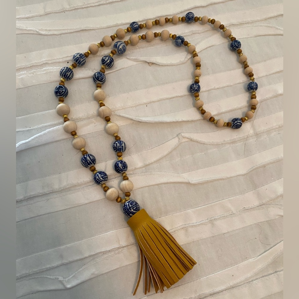 Beaded Necklace with Tassel